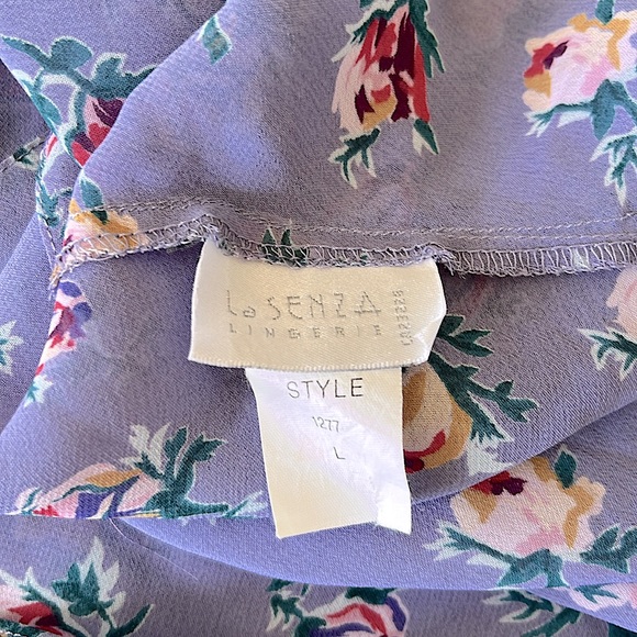 Vintage La Senza Sheer Blue Floral Two Piece Lingerie - Picture 3 of 5